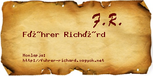 Führer Richárd névjegykártya