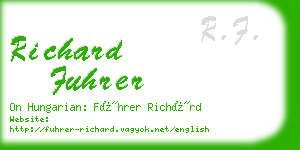 richard fuhrer business card